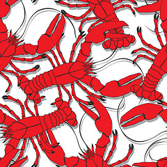 Image showing Red lobsters pattern