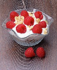 Image showing Raspberries Dessert