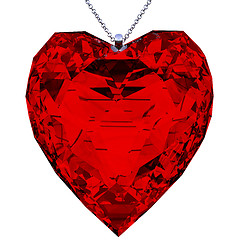 Image showing pendant heart shaped red 