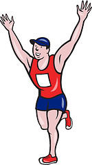 Image showing Marathon Runner Winning Cartoon