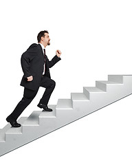 Image showing business man and stairs