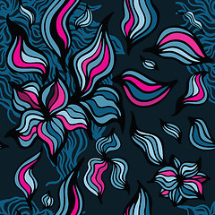 Image showing Abstract Flowers background. Seamless pattern