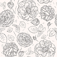 Image showing Flowers background. Seamless pattern