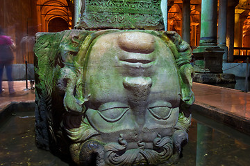 Image showing Medusa head in Basilica Cistern