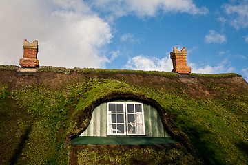 Image showing Old house roof detail. Island of Fanoe in Denmark