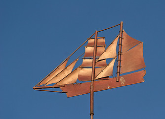 Image showing Boat weathercock  at the 
 Island of Fanoe in Denmark