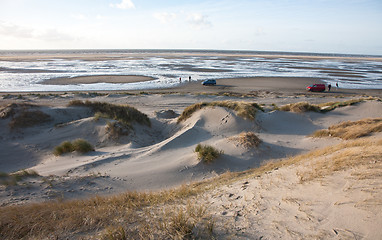 Image showing Dunes fronting the beach. Island of Fanoe in Denmark