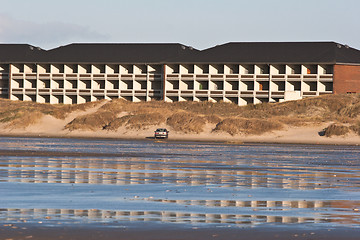 Image showing House reflection at the beach Island of Fanoe in Denmark