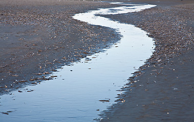 Image showing River at the beach Island of Fanoe in Denmark