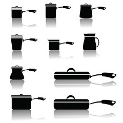 Image showing set of pots and pans