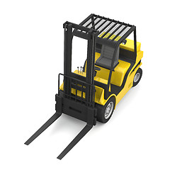 Image showing Yellow forklift