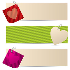 Image showing Valentine theme banners with hearts