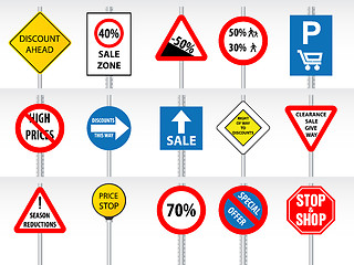 Image showing Shopping discounts inspired by traffic signs