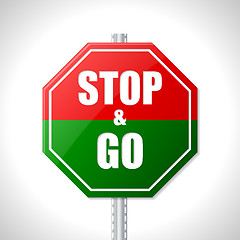 Image showing Stop and go sign for racers