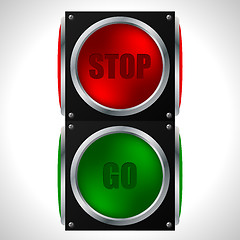 Image showing Stop and go traffic light