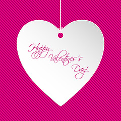 Image showing Valentine greeting card design with white heart 
