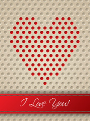 Image showing Valentine card with heart shaped dots