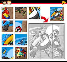 Image showing cartoon birds jigsaw puzzle game