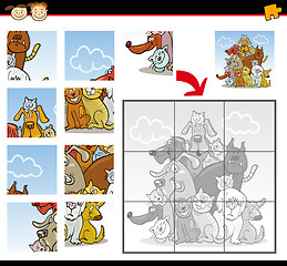 Image showing cartoon dogs and cats jigsaw puzzle game