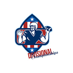 Image showing American Football Quarterback Divisional Championships Retro