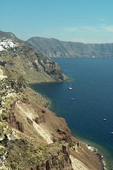 Image showing Santorini island rock