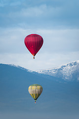 Image showing Red balloon in the blue sky