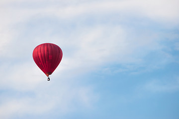 Image showing Red balloon in the blue sky
