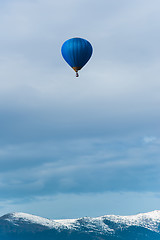 Image showing Blue balloon in the blue sky