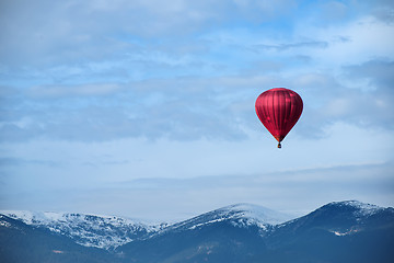 Image showing Red balloon in the blue sky