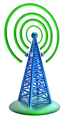 Image showing digital transmitter sends signals from high tower