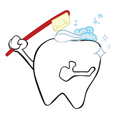 Image showing Cleaning tooth