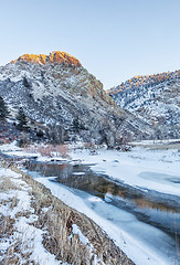 Image showing winter sunset in mountains