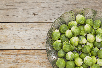 Image showing Brussels sprouts in steamer