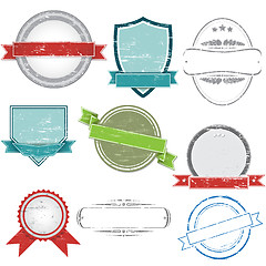 Image showing Vector set of grunge, vintage labels