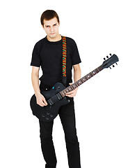 Image showing Man with an electric guitar