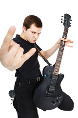 Image showing Man with an electric guitar