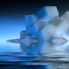 Image showing water and lump sugar pile