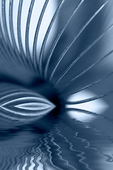 Image showing blue spiral abstract back