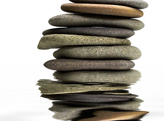 Image showing stacked flat pebbles