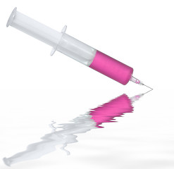 Image showing syringe filled with pink fluid