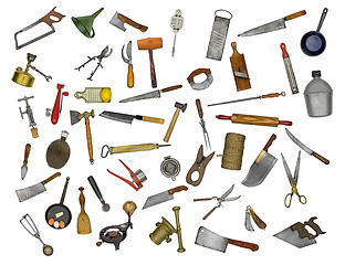 Image showing vintage kitchen utensils collage