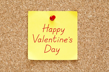 Image showing Happy Valentines Day Sticky Note