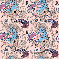 Image showing Paisley ornament  seamless background