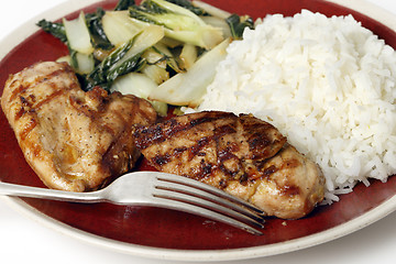 Image showing soy marinaded chicken breast meal