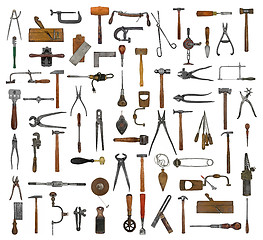 Image showing vintage tools collage