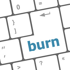 Image showing Computer keyboard with burn key. business concept