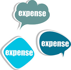 Image showing expense. Set of stickers, labels, tags. Business banners, Template for infographics