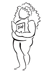 Image showing Woman reading about diet