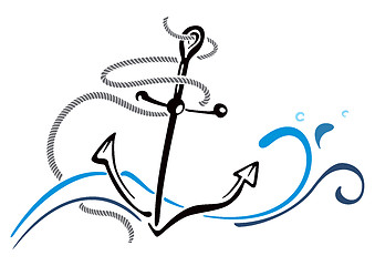 Image showing Anchor in sea