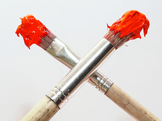 Image showing Two paintbrushes